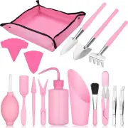 Succulent Tools,24 Pcs Mini Garden Tools Set,Transplanting Pink
