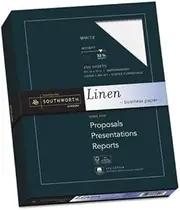 25% Cotton Linen Business Paper, 32lb, 8 1/2 x 11, White, 250 Sheets