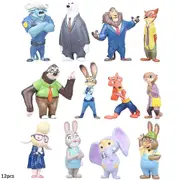 12pcs Zootopia Zootropolis Judy Hopps Nick Wilde Mr Big Mini Figures Doll Toys Collectible Models Cake Cupcake Toppers Decor Kids Birthday Gift -NMAOV