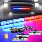16 LED Red & Blue Police Strobe Flash Light Dash Warning Lamp+ Remote Control AU