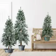 Northlight Set of 3 Flocked Alpine Artificial Christmas Trees 3', 4' and 5'