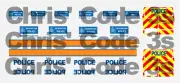 Code 3 Adhesive Vinyl Decal Suit Greenlight 1/43 - Metropolitan Police Transit
