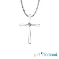 在飛比找PChome24h購物優惠-【Just Diamond】9分18K金十字架鑽石吊墜-自信