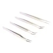 4pcs Eyelash Tweezers Set Stainless Steel False Eyelash Extension Tweezers M WPD