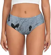 [SAAKE] Black Crow Birds Print Women's Briefs XS S M L XL XXL 3XL 4XL Plus Size Briefs Bikini Ladies Underpants