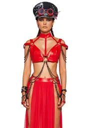 [Club Exx] Immersed In Magic Harness Top - Red