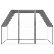 Chicken Coop Walk-In Steel Poultry Cage House Run With Cover Large 3x2x2m