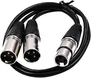 BIZOCA 50cm Female/Male Audio Line Female Two Male 3 PIN Audio Cable XLR Y-Split Male 3P Cannon Spliter Converter