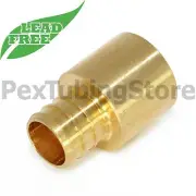 (100) 1/2" PEX x 1/2" Female Sweat Adapters - Brass Crimp Fittings, LEAD-FREE