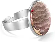 [FVQL] Adjustable Ring for Girls, Sand and Seashell Starfish