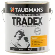 taubmans 4l tradex black flat interior wall paint