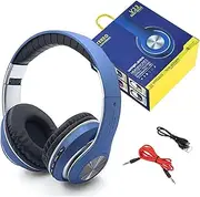 Wireless Bluetooth Headphones-Colorful Lights/Foldable/Large Battery Capacity/Built-in Microphone-Bluetooth 5.0/10 m Range/Stereo Surround/Comfortable affixed Ears (Blue)