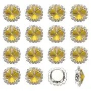 16Pcs Rhinestone Buttons, Flatback Sew on Rhinestones, Gold