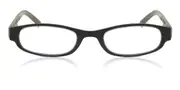 Oval Full Rim Plastic Men's Glasses Black, Size +1.00 - Lenses Included - Private Health Rebate - Blue Light Block Available - SmartBuy Readers