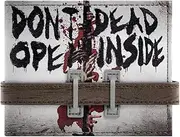[The Walking Dead] Walking Dead Dont Open Strap Buttoned Grey ID & Card Bi-Fold Wallet