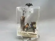 Dollhouse Miniature 1/4 scale halloween scene in a plexiglass case that turns