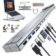 Laptop Docking Station Stand 8 in 1 USB C Hub with 4K HDMI, 2 USB 3.0, PD 100W