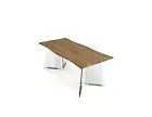 Table Fixed Legs Glass Modern Plan Veneer Hall Lunch Office