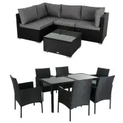 Dreamo 12-Piece Outdoor Lounge &amp; Dining Set (Black)