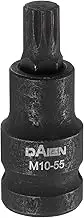 uxcell M10 Triple Square Bit Socket 55mm/2.17" Length 1/2" Square Drive 12 Point Spline Extension Impact Bit Power Nut Driver Set S2 Steel Socket Ratchet Wrench Bits, Black
