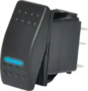 DPST Blue Illuminated IP66 Marine 12V-24V Rocker Switch
