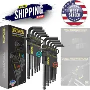 Allen Wrenches Set 26-Piece Metric SAE Hex Keys L-Shaped Ball End Alloy Steel