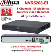 Dahua NVR5208-EI 8CH 2SATA 1U AI 4K WizSense SMD+ AcuPick Network Video Recorder