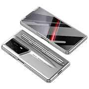 For Honor Magic V2 RSR Porsche Design Case Tempered Glass Film Hard PC Phone Cover with Pen Slot Multicolor Silver