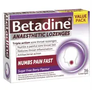 Betadine Anaesthetic Lozenges Berry 36 pack