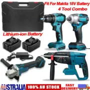 4IN1 Cordless Brushless Combo Kit Drill Angle Grinder Impact Wrench Hammer Tool