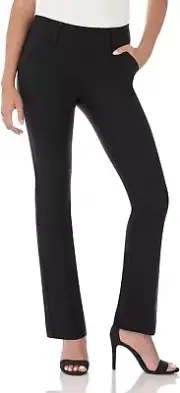 Rekucci Women's Ease into Comfort Classic Bootcut Pant w/Tummy 14, Black
