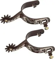 gernie Western Spurs, 2Pcs Vintage Men's Spur Rust Proof Western Cowboy Spurs Portable Horse Spurs Exquisite Equestrian Gear Accessories with Turnable Gear for Men Women