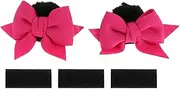 X AUTOHAUX Motorcycle Helmet Accessories Decoration Cat Ear Bow for Motorcycle Bicycle Skiing Helmets Rose Black Plush Stickers 1 Set