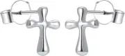 Cross Stud Earrings Sterling Silver Cubic Zirconia Religious Cross Earrings Stud