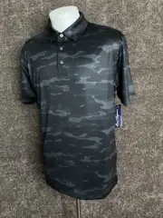 Ben Hogan Performance Polo Men S Golf Black Gray Camo Caviar Stretch Print