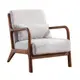 [特價]E-home Doris朵莉絲布面實木框單人休閒沙發-四色可選灰色