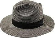 [REHJJDFD] Men Women Panama Hats Beach Wide Brim Straw Hat Hats Fedora Hat Tweed Hat