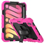 MCC Shockproof iPad mini (A17 Pro) 8.3" 2024 Strap Rugged Tough Case Cover Apple mini7 7 [Magenta]