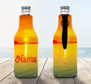 Sunset Personalised Stubby Holder Zip Up Bottle Cooler Collapsible