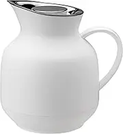 Stelton Amphora Insulated Jug - Teapot, Thermos Flask - 1 Litre Plastic Jug with Thermal Glass Insert - Accessories for Household, Kitchen, Dining Room - Matte Finish, Soft White