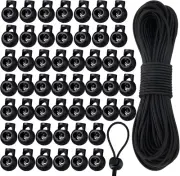 50 Pieces Cord Locks Spring Toggles Stoppers Plastic Single Hole End Stopper Sli