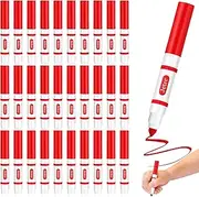 Janlaugh 30 Pcs Mini Washable Markers Bulk Broad Line Markers Set Broad Tip Washable Markers Small Conical Tip Markers for School Supplies, Art Supplies, Ages 6+(Red)