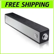 MICA USB Powered Computer Speakers - Elegant Wooden Sound Bar with AUX Input