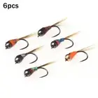 ☆6 Flies ` Tungsten Two Bit Hooker Red Jig Head Fly Euro Hook-- - Z0P8 V4N1