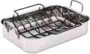 Anolon Tri-Ply Clad Stainless Steel 17-Inch Large Rectangular Roaster