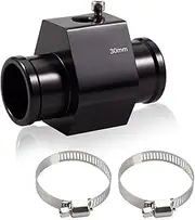 Aluminum Water Temperature Joint Pipe Connector 30mm 1-3/16" Radiator Hose Sensor Gauge Adapter with 2 Hose Clamps Water Temp Meter Gauge Joint Pipe Temperature Sensor Adapter