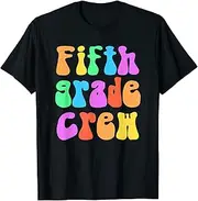 [X.Style] Retro Fifth Grade Crew Little Miss 5th Gr Rainbow ds1395 T-Shirt