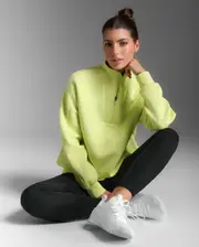 Form Smooth Spacer 1/2 Zip, 2XU, L, Cool Matcha/White, Female