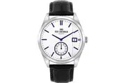 Ben Sherman Men's Watch - Model Name: 43 mm Stainless Steel Quartz Watch with Leather Strap