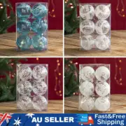 6Pcs Christmas Decorations Clear Baubles Xmas Tree Balls Party Wedding Ornament